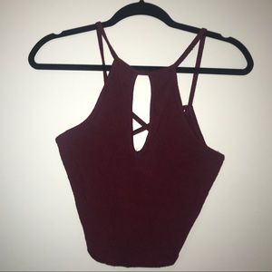 Maroon Crop Top